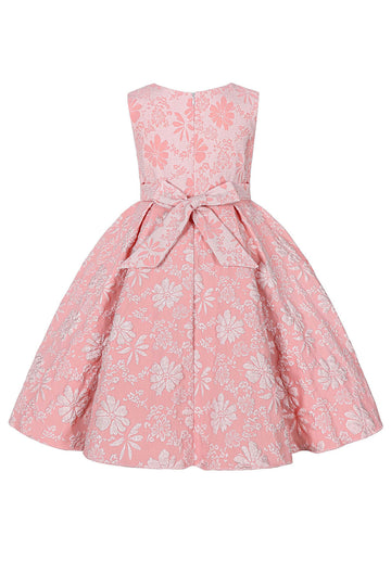 Jobiau mignon col rose Jacquard robe fille